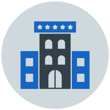 Otelde. Web simgesi basit illüstrasyon