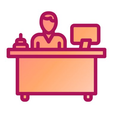 ofis çalışanı düz vektör simgesi kolayca değiştirebilir ya da düzenleyebilir