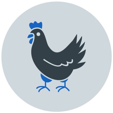 Tavuk. Web simgesi basit illüstrasyon
