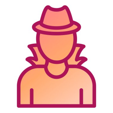 Şapkalı adam, vektör çizimi.