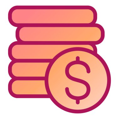 Dolar sikkeleri ikon vektörü. Para birimi işareti. izole edilmiş sembol çizimi