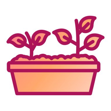 Çiçek saksısı vektör çizim tasarımı