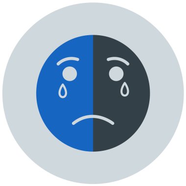 üzgün yüz simgesi, vektör illüstrasyonu