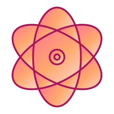 Atom simgesi. düz dizayn. vektör illüstrasyonu.