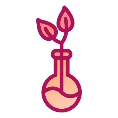 Bitki ve matara vektör illüstrasyon tasarımı ile bilimsel deney