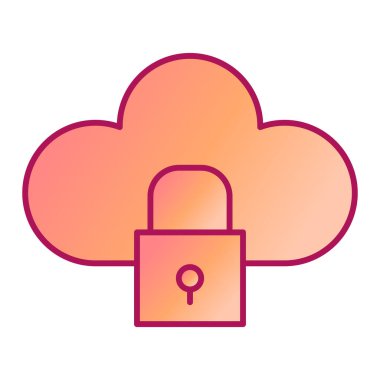 bulut bilgi işlem güvenlik simgesi vektör çizim tasarım
