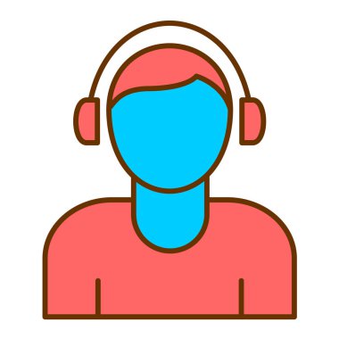 Kulaklık. Web simgesi basit illüstrasyon