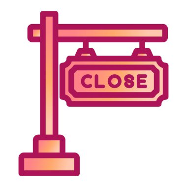 kapalı modern simge vektör illüstrasyonu 