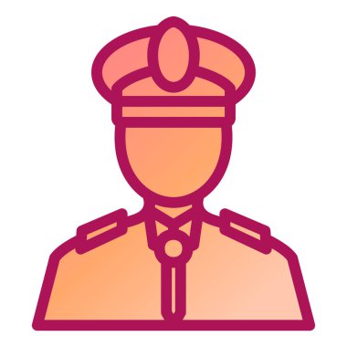 Polis memuru ikon vektörü. Doktor kaptanı imzası. izole edilmiş sınır sembolü çizimi