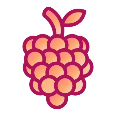 Üzüm ikonu vektörü. İnce çizgi işareti. İzole edilmiş kontür sembolü gösterimi