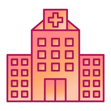 Hastane binası ikonu. Tıbbi klinik vektör illüstrasyonunu özetle.