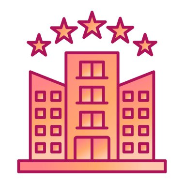 Otel binası ikon vektör illüstrasyonu
