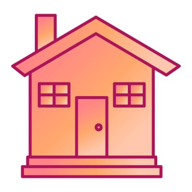 Ev binası ikonu. Web için ev vektör simgelerinin özet çizimi