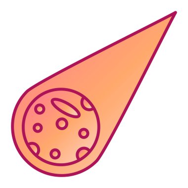 Pizza ikonunu dilimle. Yarım roket çizimi çizimi. beyaz arkaplanda izole.