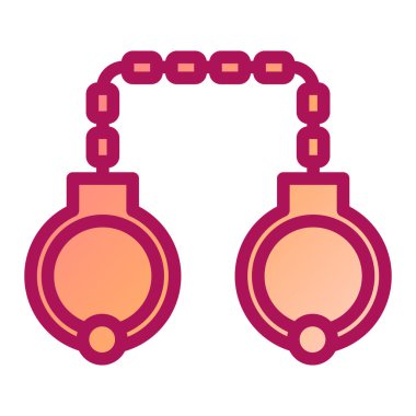 zincir ikon vektör illüstrasyon tasarımı ile kelepçeler
