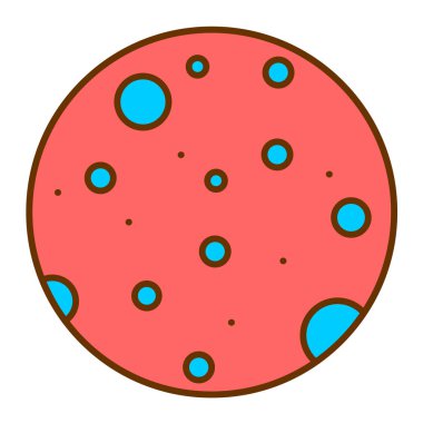 Pizza ikonu. beyaz arkaplanda donut vektör çizimi