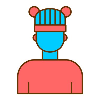 şapka vektör illüstrasyon tasarımlı avatar kadın