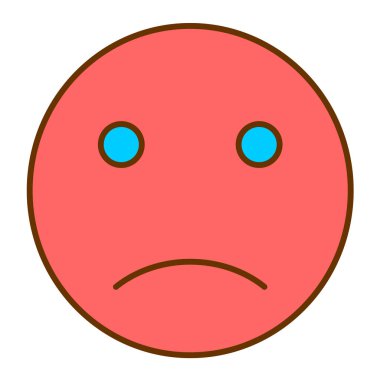 üzgün yüz simgesi ikon vektör illüstrasyonu