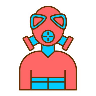 Maske takan bir adamın vektör çizimi