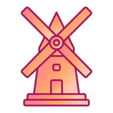 Yel değirmeni ikonu vektör illüstrasyonu