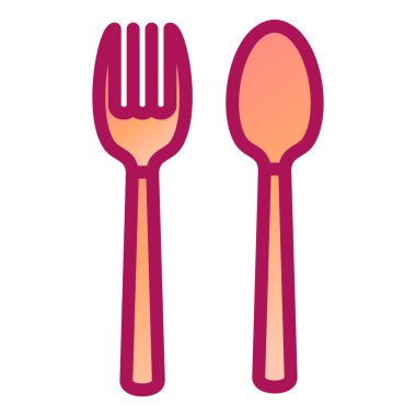 çatal ve kaşık simgesi vektör illüstrasyon grafik tasarımı