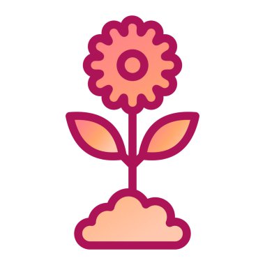 Çiçek. Web simgesi basit illüstrasyon