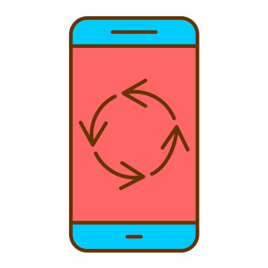 ok ve vektör illüstrasyonlu akıllı telefon