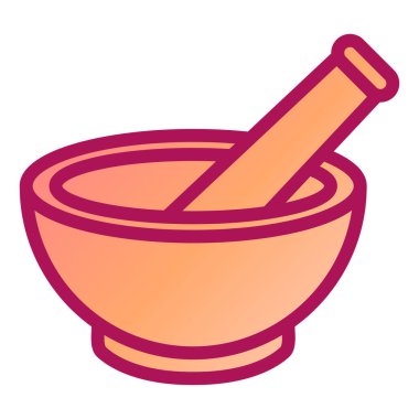 Havan topu ve tokmak ikonu. Beyaz arkaplanda izole edilmiş web tasarımı için tıbbi bakım vektör sembolü