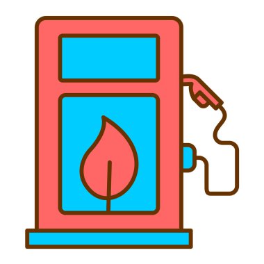 Benzin istasyonu ikon vektörü. İnce çizgi işareti. izole edilmiş sınır sembolü çizimi