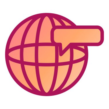 genel ağ vektör çizgisi düz renk simgesi