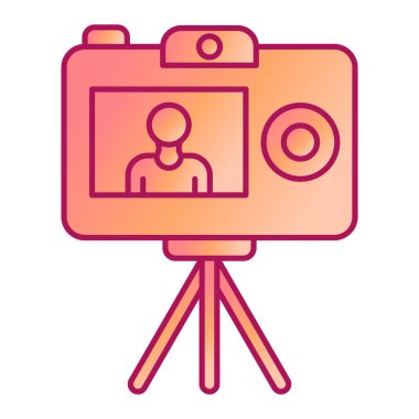 Beyaz arkaplanda izole edilmiş kamera simgesi vektörü, şeffaf işaret