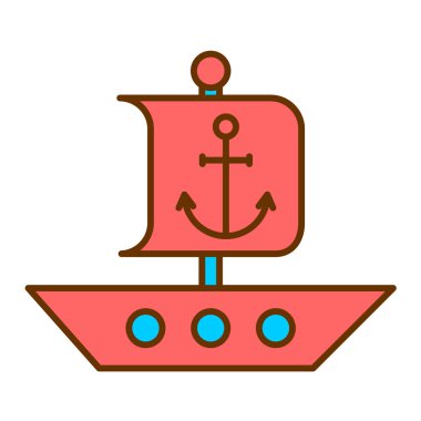 Tekne. Web simgesi basit illüstrasyon