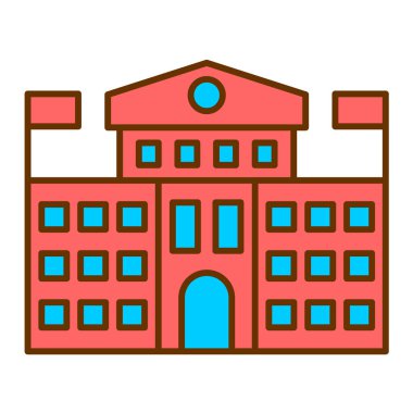 Bina. Web simgesi basit illüstrasyon