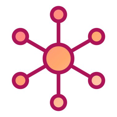 Molekül vektör renk simgesi