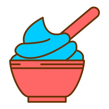 Bir kase yiyecek ve içecek vektör çizimi