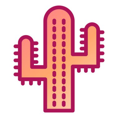 Kaktüs ikon vektörü. İnce çizgi işareti. İzole edilmiş kontür sembolü gösterimi