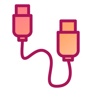 usb dolgu vektörü kabartma düz simgesi