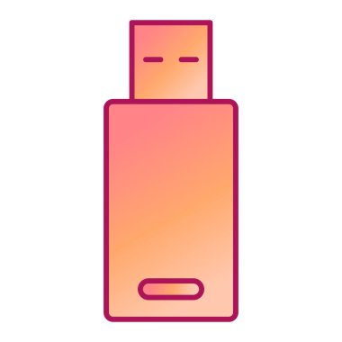 usb flash disk simge vektörü. Taslak taşınabilir aygıt işareti. izole edilmiş sınır sembolü çizimi