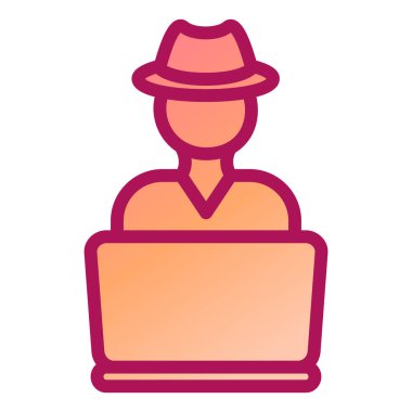 Hacker. Web simgesi basit illüstrasyon