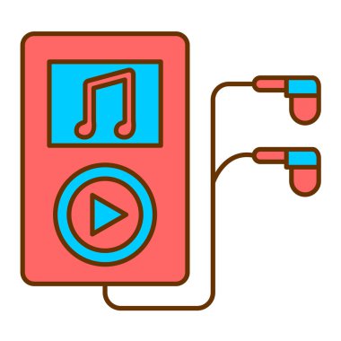 müzik çalar ikon vektör illüstrasyonu