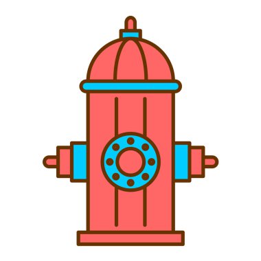 Yangın musluğu simgesi. Web için su borusu vektör simgelerinin özet çizimi