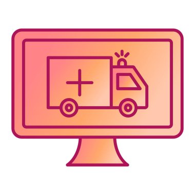 ambulans araba simgesi vektör illüstrasyonu