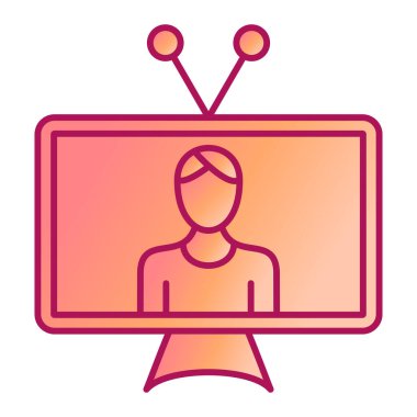 TV simgesi vektör illüstrasyonu