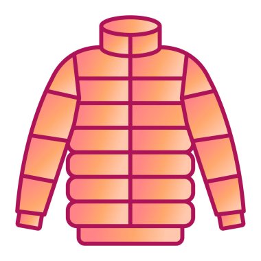 Kışlık ceket ikonu. Web tasarımı için kıyafet vektör sembolünün basit bir gösterimi