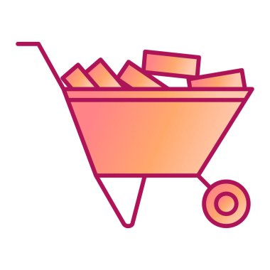 Kürek ve kova vektör çizimi ile el arabası