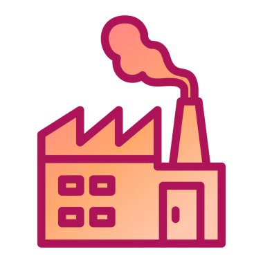 Fabrika binası ikon vektör illüstrasyonu 