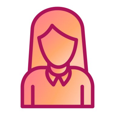 Kadın avatar ikonu. Web için kadın vektör çizgisi simgelerinin basit çizimi