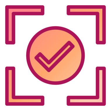 Çizgi biçimi ve vektör illüstrasyonunda işaret simgesini işaretle