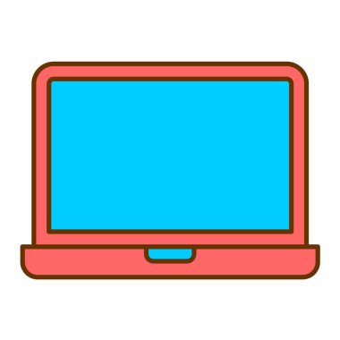 teknoloji temalı dizüstü bilgisayar izole edilmiş tasarım vektörü çizimi