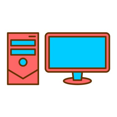 Ekran vektör illüstrasyon tasarımı ile bilgisayar monitörü